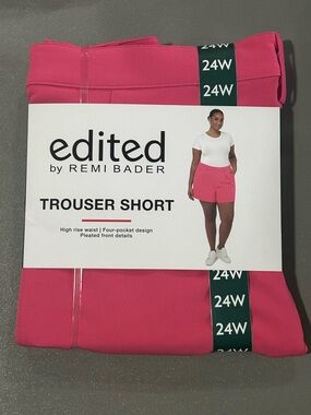 Women’s Pink Trouser Shorts - High Rise